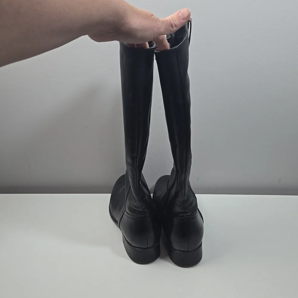 Clarks Black Leather Tall Riding Boots